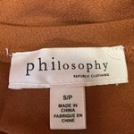 Philosophy Women's Brown Knit Short Puff Sleeve V-Neck Blouse Sweater Top Size S Photo 3