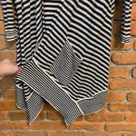 The Limited  Womens Large Cardigan Navy White Striped Open Asymmetrical Hem Knit‎ Photo 1