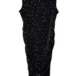 Allegra K Black Gold Stars Sleeveless Ruched Bodycon Midi Dress - XL Photo 1
