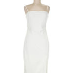 EXPRESS White Midi Cocktail Dress Photo 1