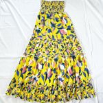 Maaji Strapless Long Smocked Tiered Maxi Dress Floral Hamilton Bay Print Size M Photo 14