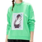 ZGY DENIM Zee Oversized Sweatshirt in Electric Green Size XS New with Tag Photo 4