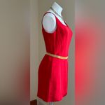 Hugo Buscati NWT Mini beautiful Red Dress SZ 8 100% Silk small split on … Photo 3