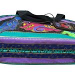 Laurel Burch Colorful Dogs Canvas Tote Bag Small Zip Top 12x9 Black Photo 5