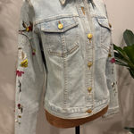Vera Wang  Embroidered Denim Embroidered Jacket with Beading Floral Birds Vintage Photo 0