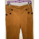 TCEC Corduroy Pants Women's L Brown 70s Retro Flare Mid Rise Hippie Boho Pull On Photo 1