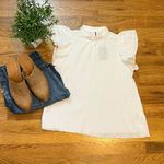 joe's jeans Joe’s Womens XS White Cotton Gauze Flutter Short Sleeves Top Shirt Blouse Spring Photo 0