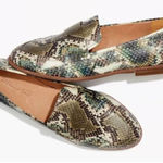 Madewell  The Alex Loafer Size 5 in Deep Woodland Multi Snake Embossed Leather Photo 0