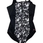 Lane Bryant *New Livi One Piece Swimsuit Womens Plus Size 32 Black White 1/4 Zip Photo 0