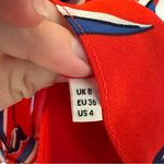 Whistles Women’s Mimi Dress Floral Tulip Silk Ruffle Surplice Size 4 Red Photo 8