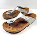 Birkenstock Gizeh Sandals Brown White Birko Flor Flat Flip Flops Thong 41 US 10 Photo 0