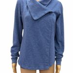 Columbia  Women Medium Heather Blue Asymmetrical Collar Sweatshirt Jacket Photo 0