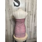 Pink Backless Ruched Glitter Bodycon Dress Size Small Photo 6