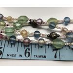 Vintage PASTEL PINK, BLUE, GREEN LUCITE FACETED BEAD NECKLACE Frosty 42" Long Photo 9