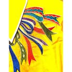 Bob Mackie Wearable Art Yellow Embroidered Shirt Vintage Button Down Retro Chic Size M Photo 6