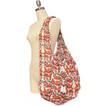 Free People  Oversized Orange Floral Shopper Tote Bag Photo 2