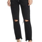 Pistola  Nico Into the Void Distressed Mom Jean O Ring Zipper Raw Hem Black 26" Photo 0