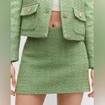 Mango NWT MNG Tweed Mini Skirt Green sz XL Photo 0