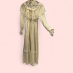 Handmade Stunning vintage 60’s-70’s boho lace prairie maxi ruffle dress delicate buttons Photo 2