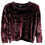 Topshop Oversized Chenille Sweater Burgundy Size 2 Photo 5