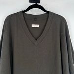 Lou & grey Signature soft Wetland Green V-Neck Poncho Sweater Knit Top Size XS Photo 3