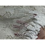 Pretty Angel Floral White Lace Off The Shoulder Crop Tiered Top Sheer Blouse S M Photo 7