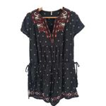 Free People Free‎ People Song For You Embroidered Romper Short Sleeve v-neck Aztec Medium Photo 1