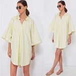 Tuckernuck Pomander Place Pia Striped Cotton Dress Swim Cover Up Yellow Tan XL Photo 11