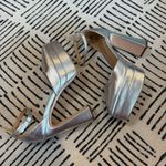 Chase and Chloe Silver Ankle Strap Platform Heels 6 Photo 3