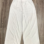 Elegant White Wide Leg Women's Pants Size L Photo 0