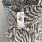 American Eagle NWT AE Tie-Front Babydoll Blouse Blue/White Stripe. Sweetheart Neck Sleeveless S Photo 11