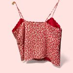 J.Crew Cute scalloped trim rose coral floral skinny strap cami cottagecore prep Photo 2