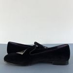 Ralph Lauren Purple Label Alonzo Monogram Bullion Black Velvet Slippers Size 6 Photo 4