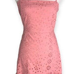 Sunday Mi Amor Rose Pink Eyelet Adjustable Straps Mini Dress Size M Photo 0