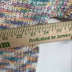 POL Rainbow Stripe Distressed Knit Sweater Womens Small Lightweight Boho Fringe Photo 6
