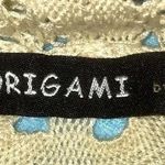 ORIGAMI by Vivien cream color knit sleeveless cardigan waterfall front size S Photo 3