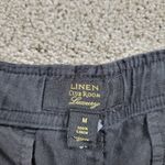 Club Room Luxury Womens Linen Pants XL Black Drawstring Straight Leg Pockets Photo 3