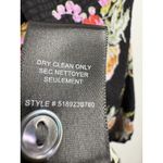 Rebecca Taylor Boquet Black Floral Silk Smocked Neck Long Sleeve Blouse Size S Photo 4