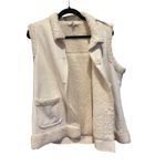 Faux Suede Sherpa Vest Large Sleeveless Button‎ Up Pockets Winter Warm Cozy Photo 7
