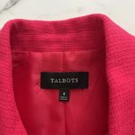 Talbots  Button Up Jacket Cotton Bright Pink 3/4 Sleeved Size 8 Preppy Top Coat Photo 2