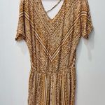 Kori  Tribal Print Short sleeve Romper, Aztec Print size small yellow Photo 2