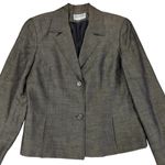 Vintage Gianni Linen Blend Blazer Jacket Made in USA Brown Two Button Women's 10 Photo 2