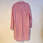 Gap  Collared Button Down Oversized Shirt Dress Pink Red Stripes Womens L Tall Photo 1