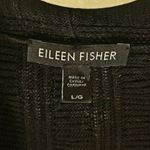 Eileen Fisher  Black Silk Organic Linen Open Bell Sleeve Cardigan Sweater Large Photo 3