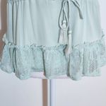 Honey Punch  Mint Green Sleeveless Lace Trim Crop Top NWT Sz Small Green Boho Top Photo 1