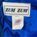 Vintage 80s zum Zum blue velvet retro shift dress with rhinestone collar top s Photo 9