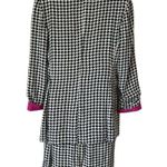 Vintage 80’s Platinum Dorothy Schoelen Retro Houndstooth 2PC Skirt Suit Black Size M Photo 15