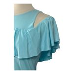 Lilly Pulitzer  Lyra Cold Shoulder Ruffle Top‎ Seasalt Blue Women Size XS Photo 6