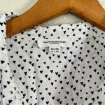 π¦ Beach Lunch Lounge White Black Polka Dot Heart Star Button Down Blouse XL Photo 2