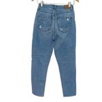 American Eagle  Womens Mom Straight Jeans Distressed Light Wash Blue Size 2 Reg‎ Photo 3